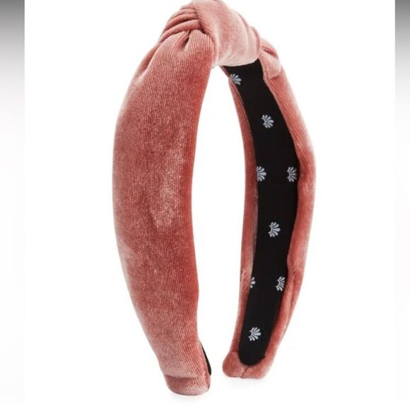 Lele Sadoughi Velvet Pink Headband - Picture 1 of 8